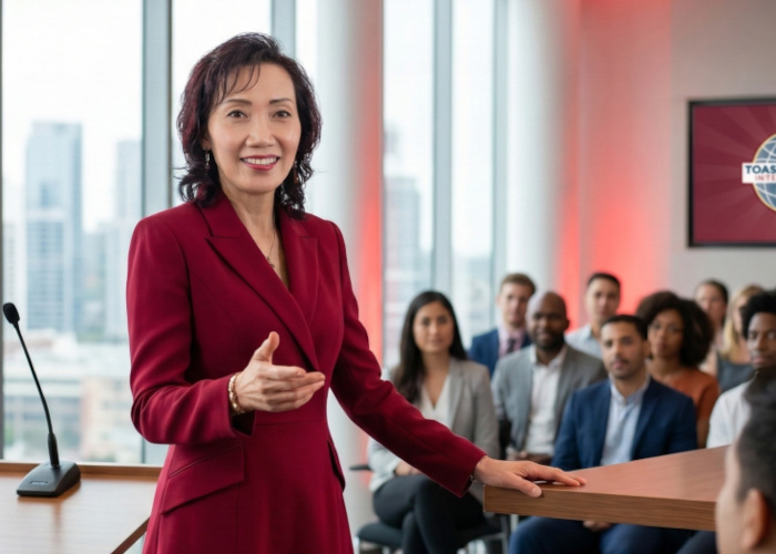 Lina Surianto speaking at an event
